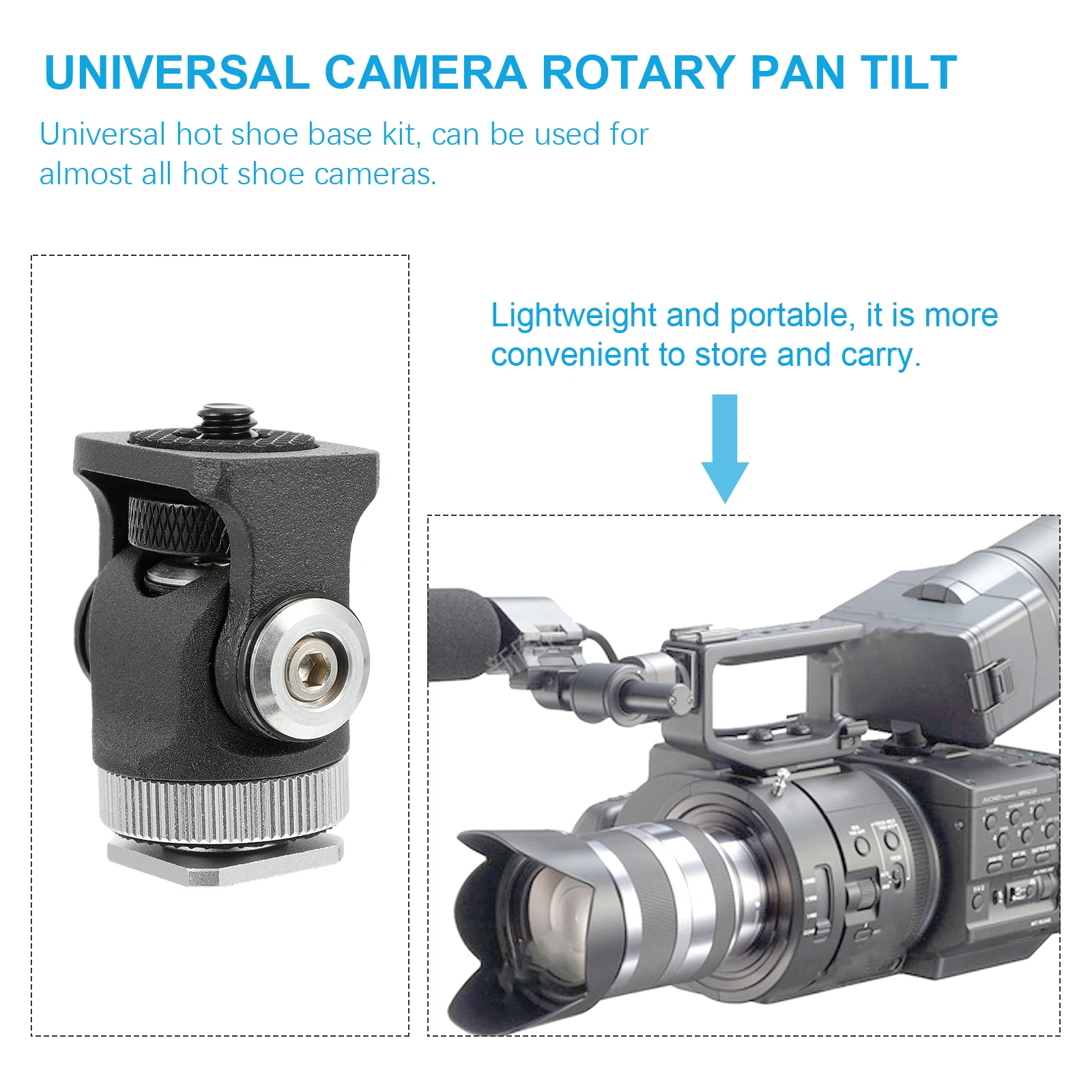Aluminum Hot Mount Camera Adapter Aluminum Tripod Mount Mini Fill Light Ball Light Head Head Adapter 1/4\