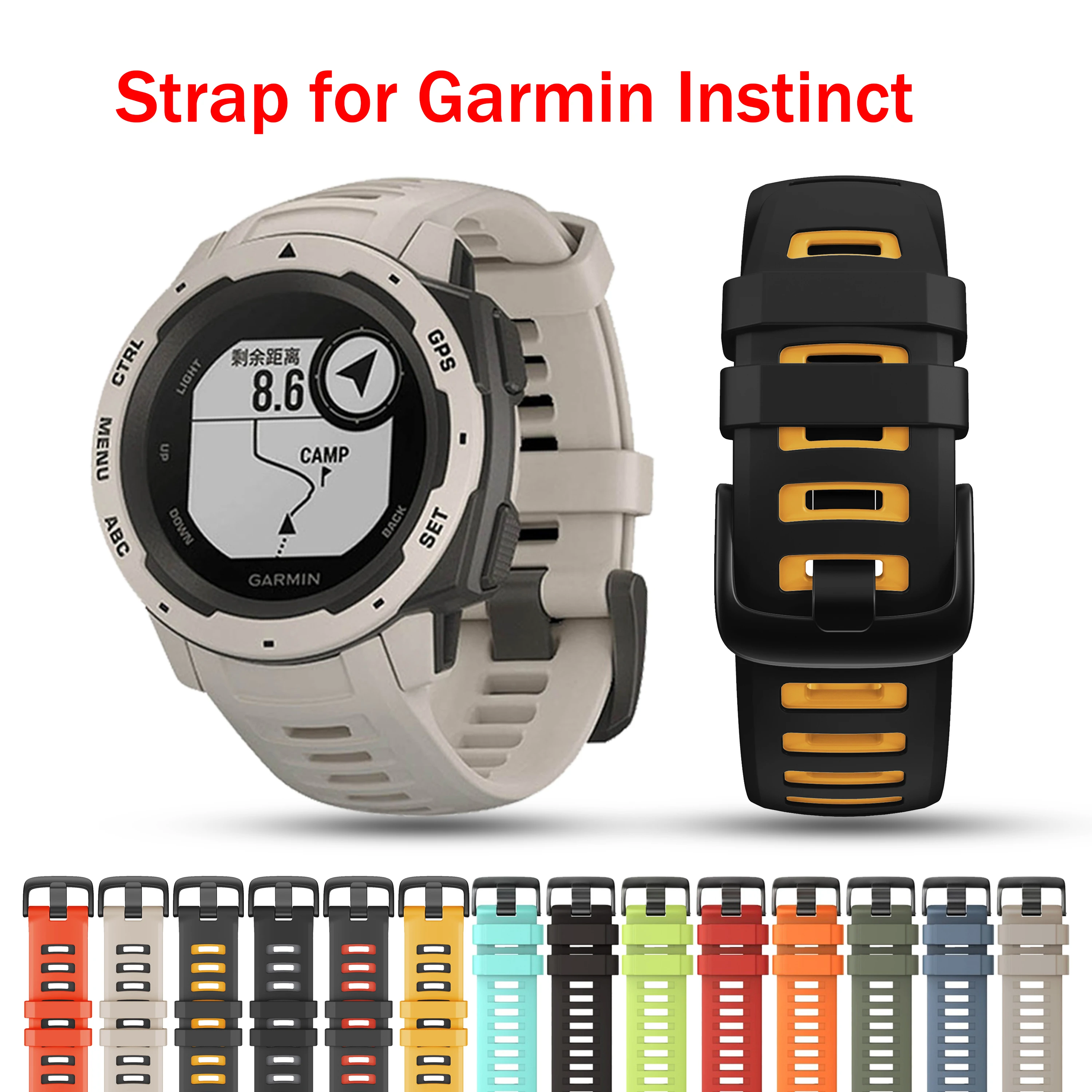 Soft Silicone strap for Garmin Instinct Smart watch band Replacement Wrist for Instinct Tide/Esports/Solar/Tactical Wristband