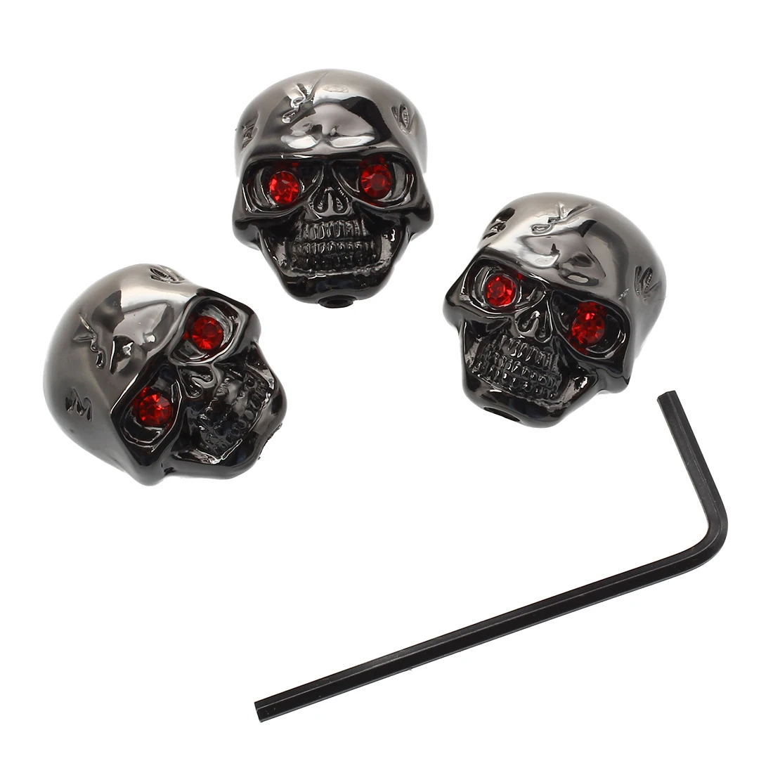 3pcs Electric Guitar Skull Head Volume Control Knobs---Black