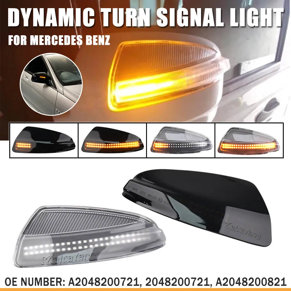 

LED Dynamic Turn Signal Light Side Mirror Indicator Blinker For Mercedes Benz C Class W204 S204 Viano Vito W639 ML W164 07-14