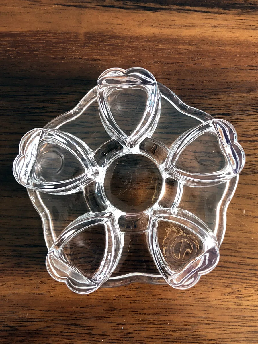 Transparent crystal glass flower tea pot base, tea warmer, heating base, candle warmer, thickened and heat-resistant