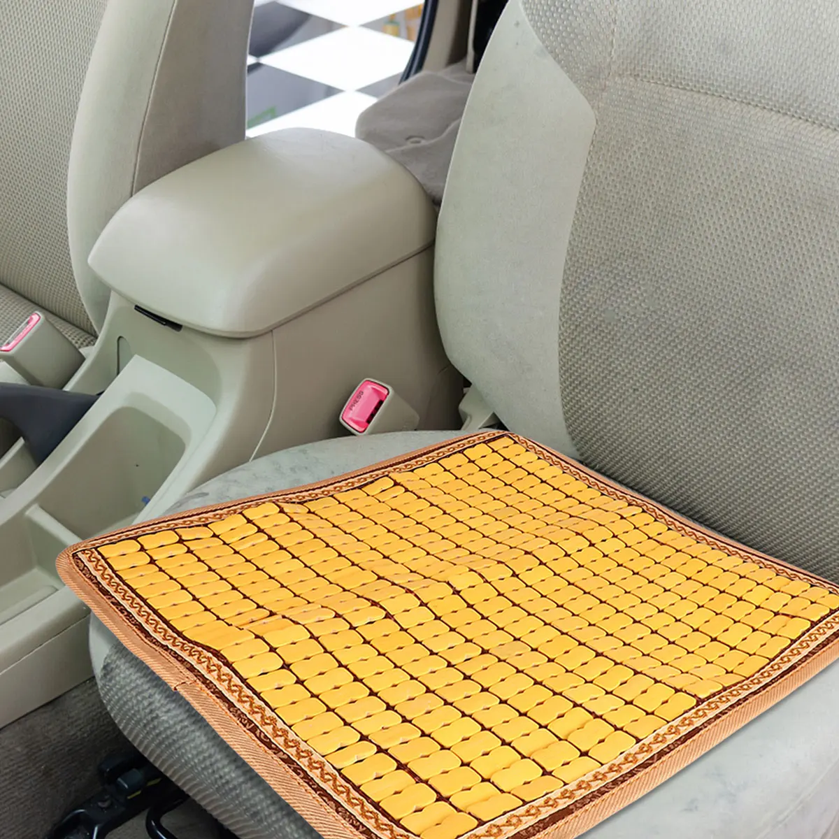 

Cooling Bamboo Cushion Mat Sauna Mat Breathable Seat Pad for Summer Home Office Chair Car Decorative Gift Bamboo Made Cushion