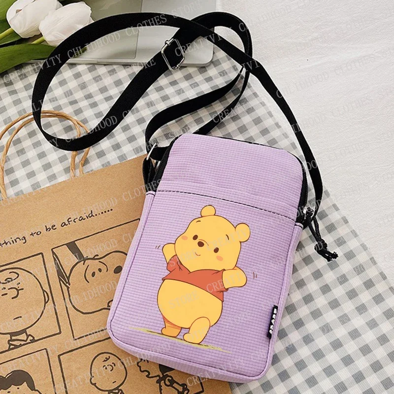 Winnie The Pooh Bolsas de Ombro, bolsa crossbody de urso kawaii sacola dos desenhos animados, bolsas casuais axilas, bolsas de colocação na moda