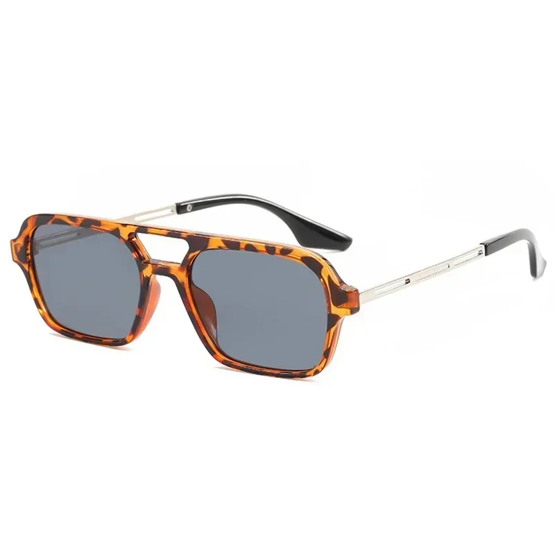 Small Frame Square Sunglasses Woman Brand Designer Fashion Luxury Sun Glasses Female Vintage Hollow Leopard Blue Oculos De Sol image 3