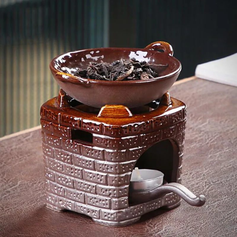 

Porcelain Aroma Burner Tea Roasting Stove Candle Holder Fragrance Lamp Essential Oil Furnance Living Room Home Decor