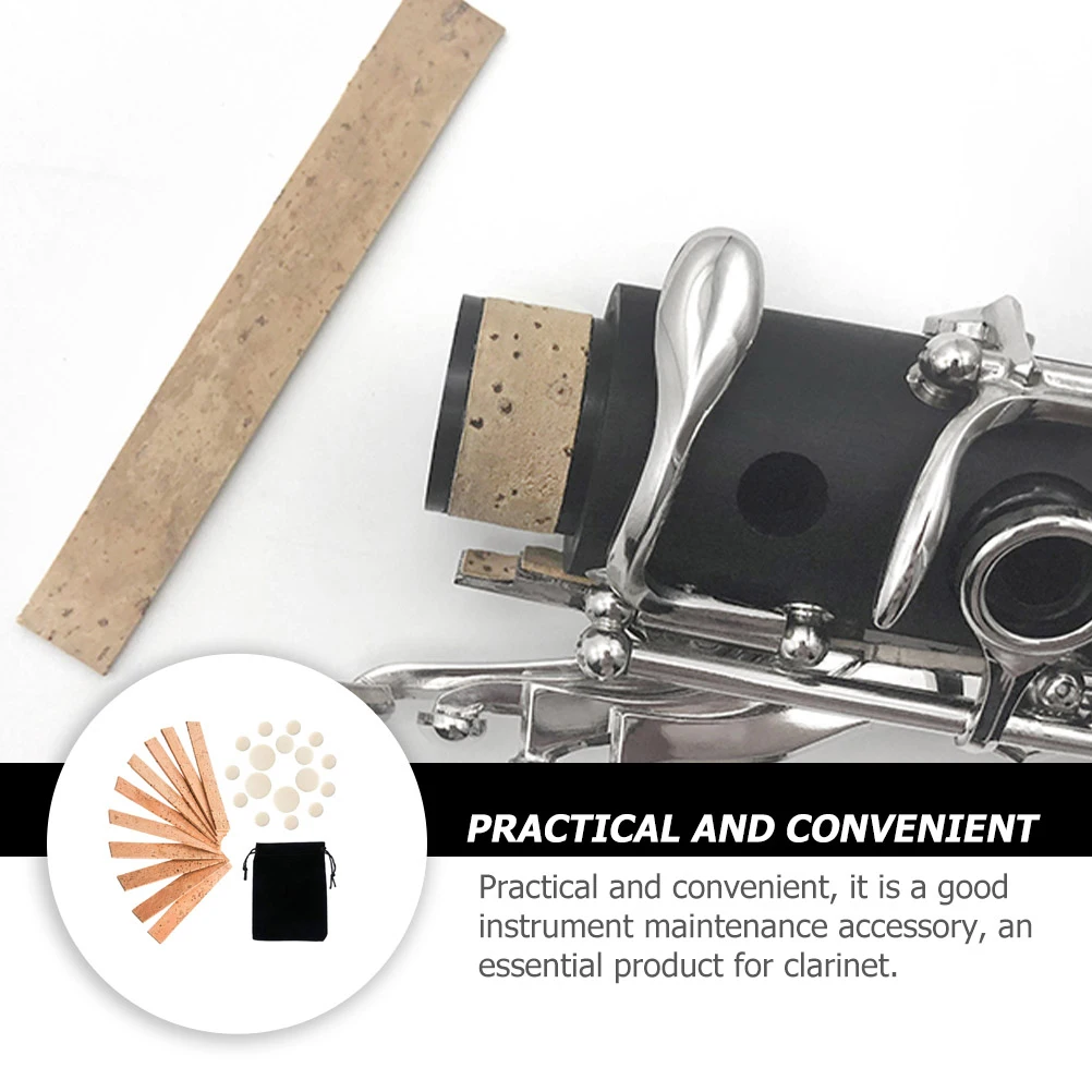 

27Pcs Clarinet Instrument Accessories Complete Repair Set with Cork Sheets Pads Easy Install Clarinet Care Kit for Beginners
