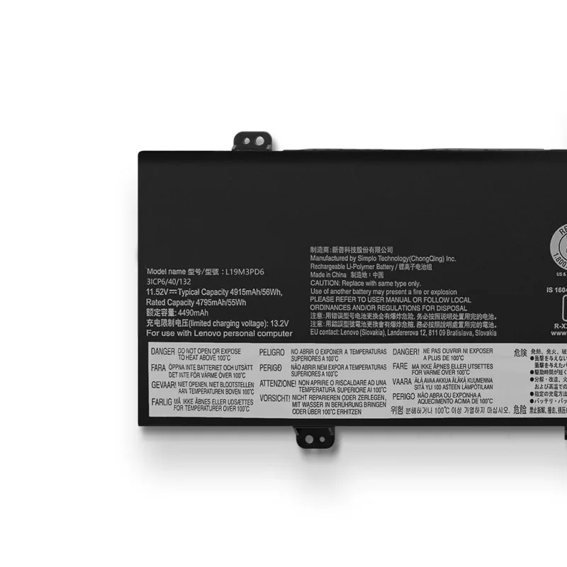 Imagem -03 - Bateria L19m3pd6 do Portátil de 11.52v 52.5wh para Lenovo Ideapad Flex 15 14 Amd L19c3pd6 L19d3pd6 L19l3pd6 Sb10x49076 Sb10x49078