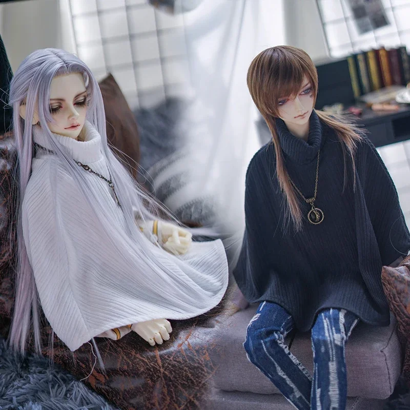 （Customize 30 Days） BJD DD SD MSD 1/6 1/4 1/3 uncle 73 POPO68 doll's clothes  customized white black High-necked cloak 1pcs