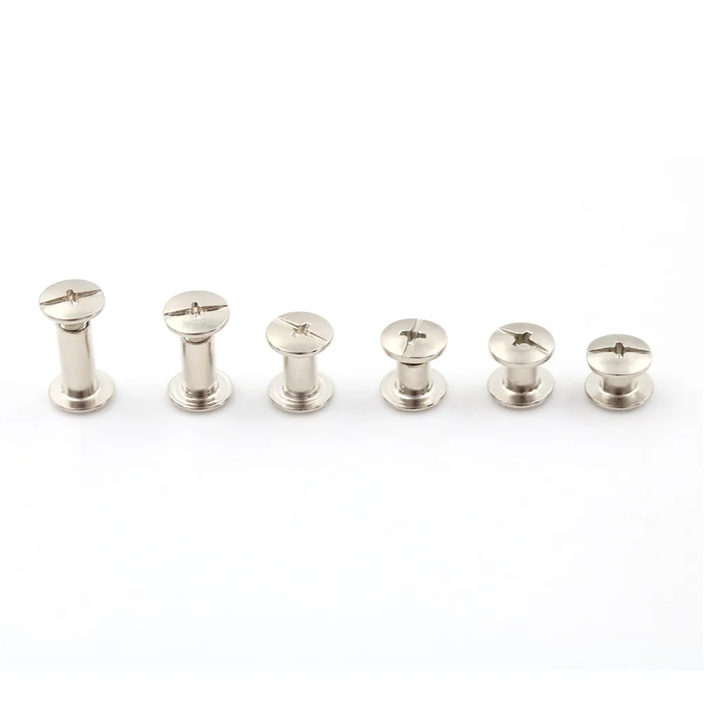 20PCS New Nickel Binding Chicago Screws Nail Rivets Album Craft 5x6mm Useful