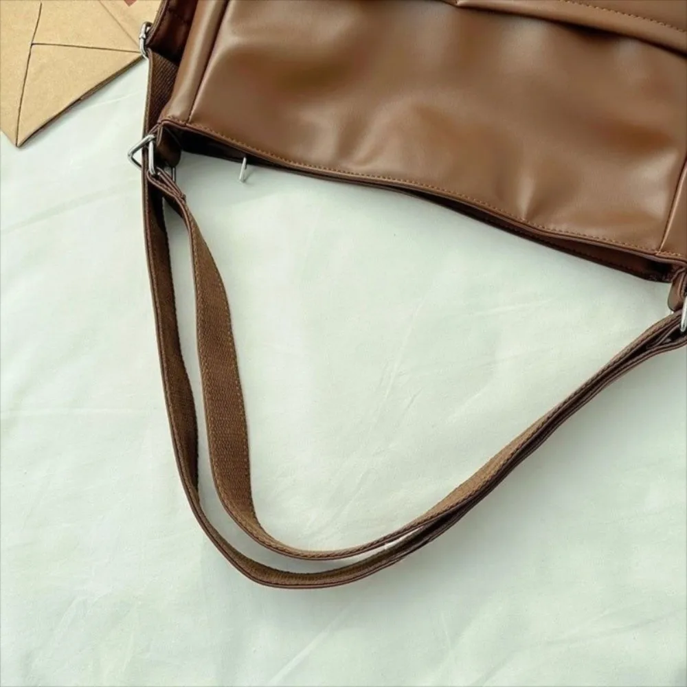 Portable Large Capacity Retro Commuting Backpack Fashion Solid Color Travel Shoulder Bag Casual Handbag Crossbody Bag Student