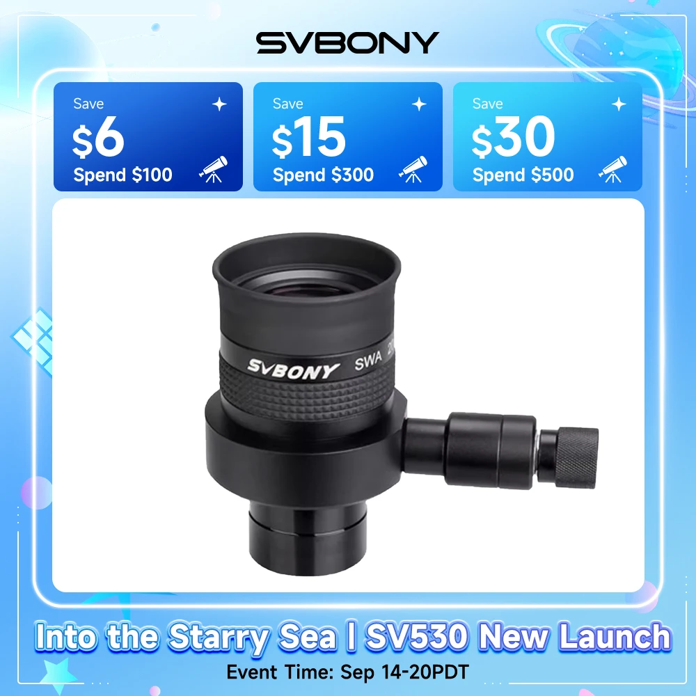 SVBONY SV152 Telescope Illuminated Single Crosshair Eyepiece 20mm SWA 70° Adjustable for Perfectly Guided Astrophotography