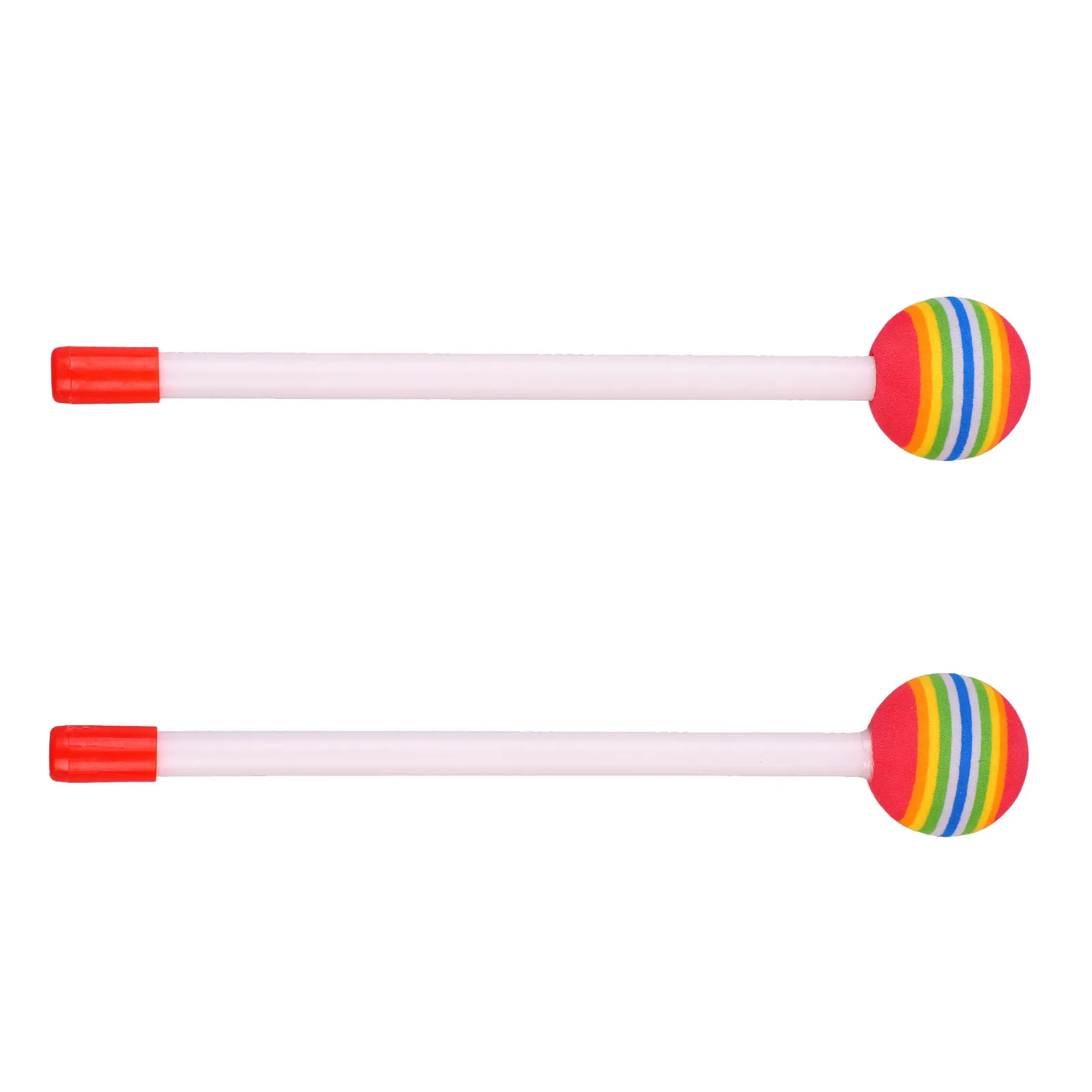 Musical Instrument Accessories Drum Sticks Round Felt Mallet EVA Orff Hand Percussion Beat  Rainbow Color