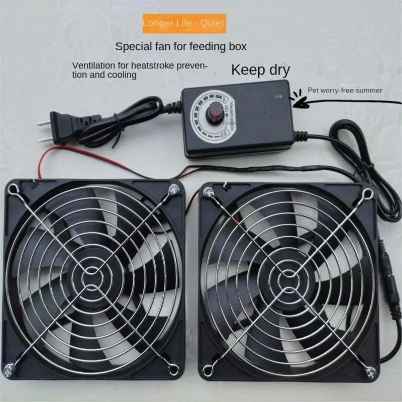 220V Adjustable Speed Ventilation Exhaust Fan with Controller - High Airflow, Dual Ball Bearing, Sizes 80mm 92mm 120mm 140mm