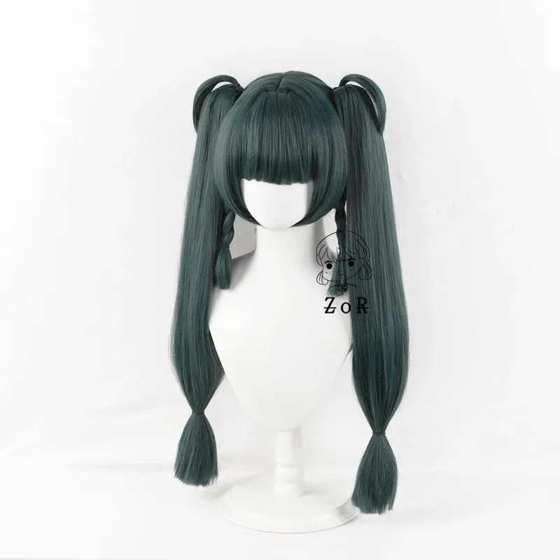 

Игра Zenless Zone Zero Qingyi, парик для косплея, темно-зеленый двойной хвост, длинные волосы, аниме-реквизит, вечеринка на Хэллоуин для женщин и девочек