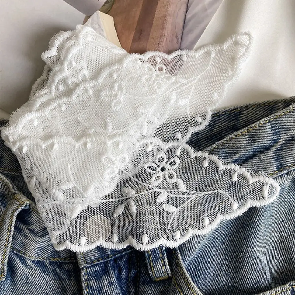 Cintura in pizzo dolce alla moda Cintura in vita con fiocco lungo in garza Abito floreale sottile Cintura jeans Streetwear