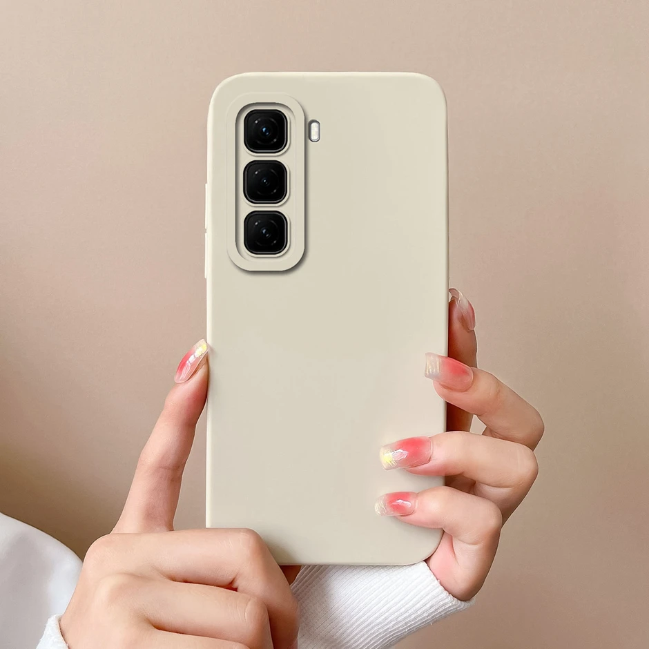For Infinix Hot 50 Pro Plus 50i 4G 5G Case Couple Solid Color Liquid Silicone Soft Shockproof Back Cover Ultrathin Fundas Bumper