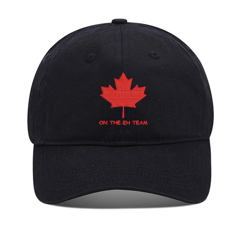 

Lyprerazy Baseball Hat On The Eh Team Canada Unisex Embroidery Baseball Cap Washed Cotton Embroidered Adjustable Cap