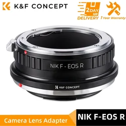 K&F CONCEPT NIK F-EOS R Lens Mount Adapter Compatible for Nikon F Mount Lens to Canon EOS R RF Mount for R3 RP R5 R6 Camera Body