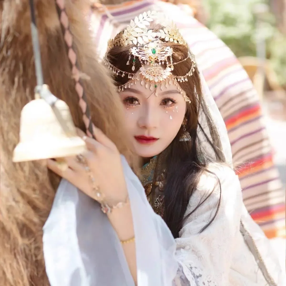 Chinese Hanfu Exotic Style Tassel Forehead Headband for Hair Women HairBand Hair Accessories Bridal Hair Jewelry Tiara Headdress