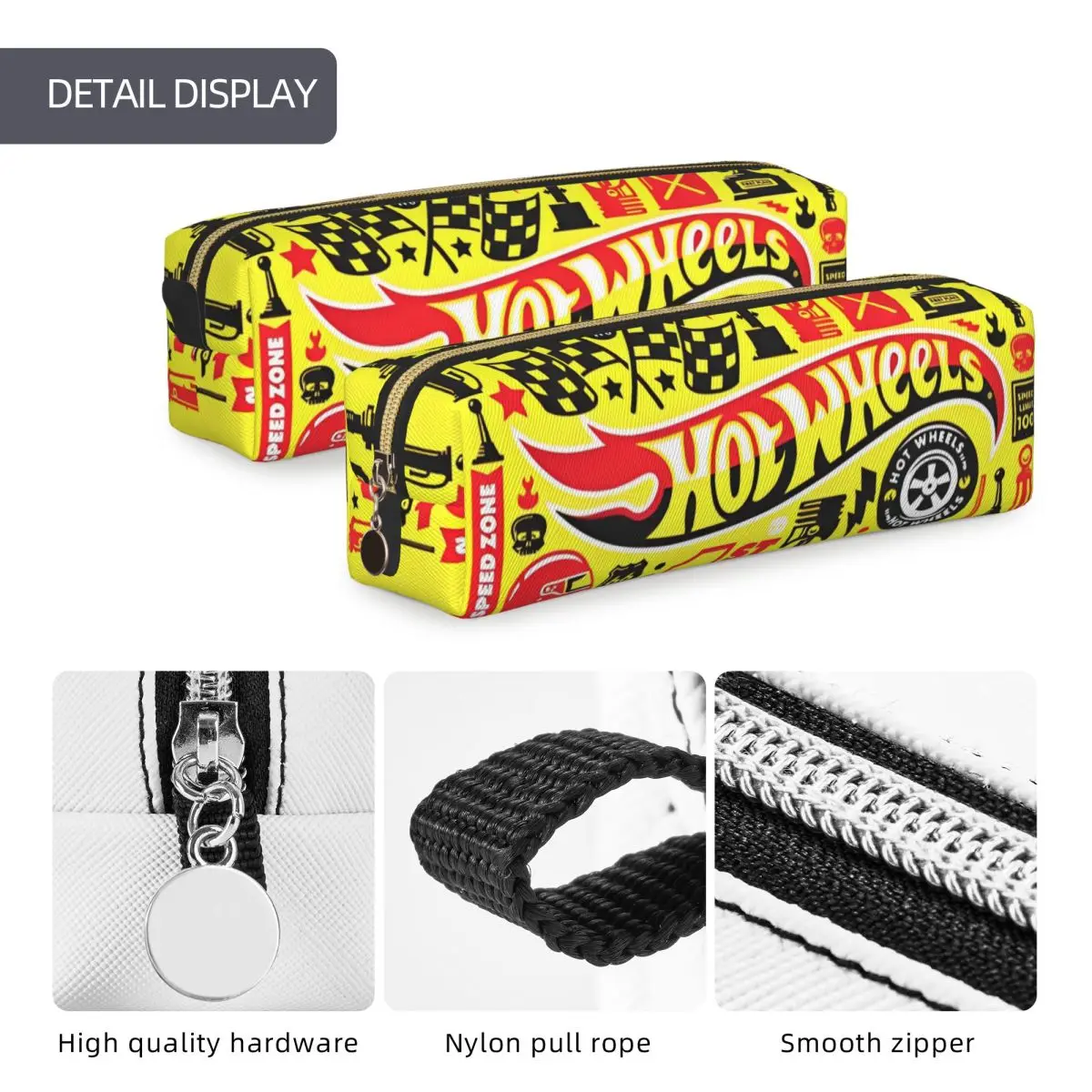 Hot-Wheels Unleashed مقلمة لعبة سباق قلم رصاص الحقيبة القلم لفتاة صبي حقيبة تخزين كبيرة الطلاب مدرسة هدية الملحقات