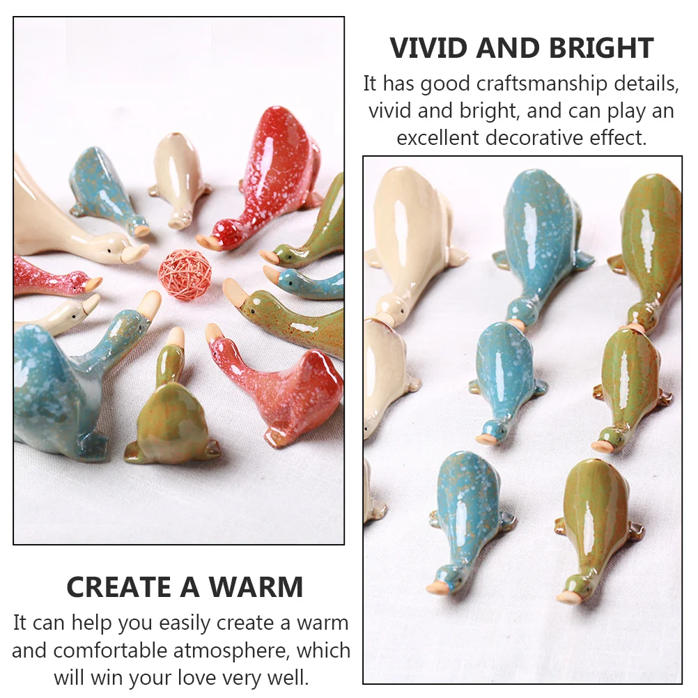 3 قطع من زخرفة البط السيراميكي سهلة التركيب، تأثير زخرفي ممتاز لزينة المناظر الطبيعية في حديقة حمام السباحة #3