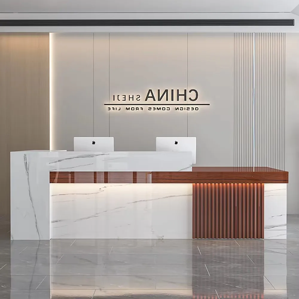 

Роскошная современная стойка ресепшн на заказ: уникальный скандинавский и европейский дизайн, коммерческая мебель