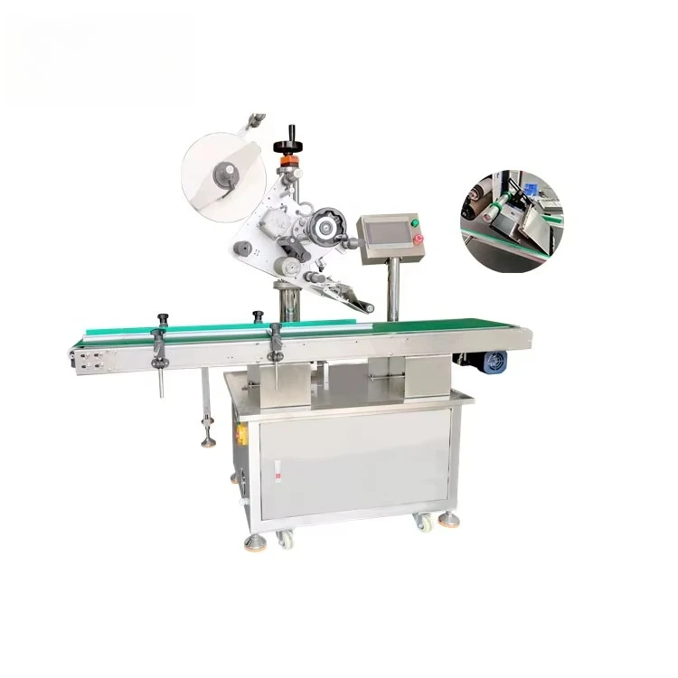 Automatic Flat Surface Sticker Labeling Machine For Square Bottles For Metal Glass Paper Wood Packaging Motor Pump Bearing PLC