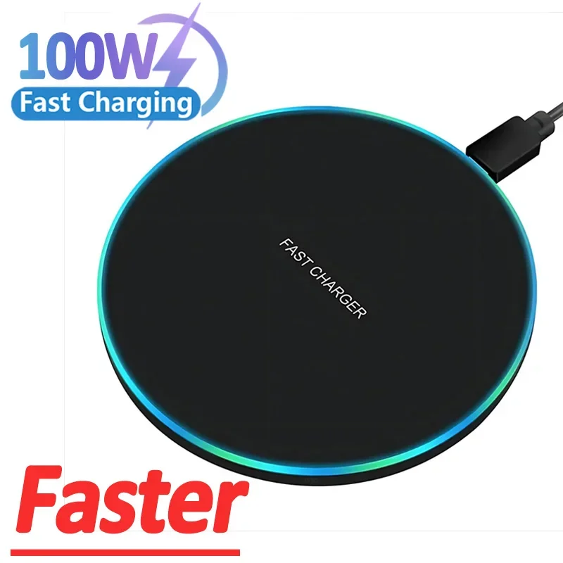 100W Wireless Charger Pad for iPhone 14 13 12 11 Pro Max X 8 Samsung Xiaomi Phone Chargers Induction Fast Charging Dock Station