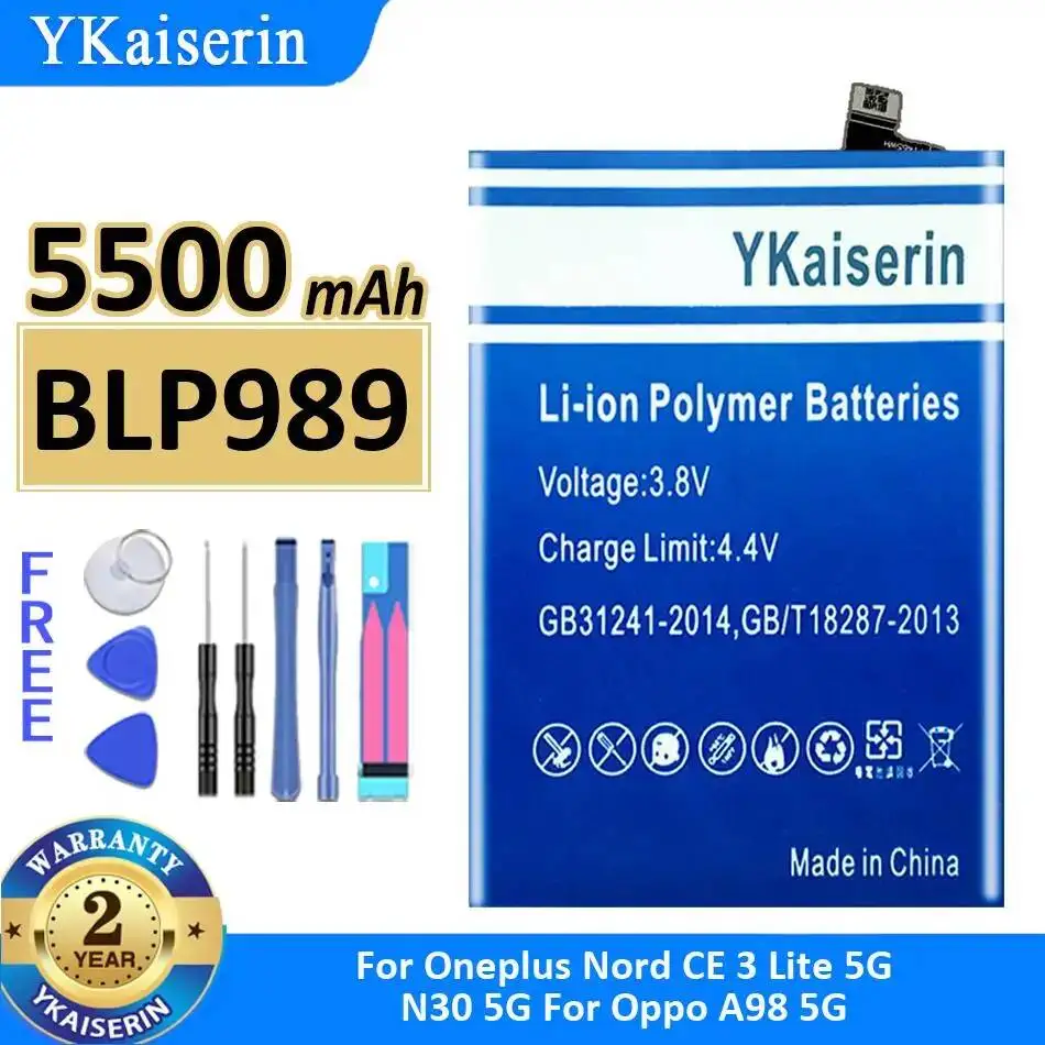 

BLP989 Long-Lasting Performance 5500mAh Mobile Phone Battery High Capacity For Oneplus Nord CE 3 Lite 5G N30 5G For Oppo A98 5G