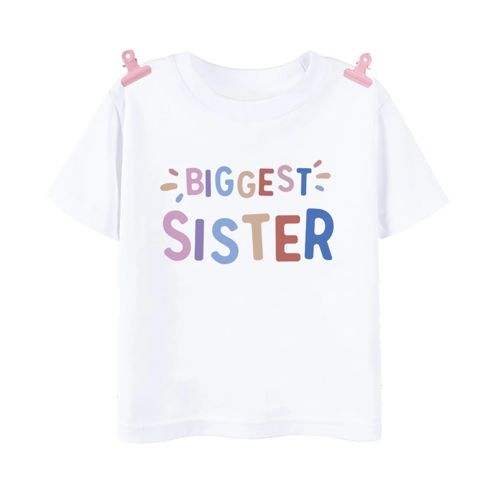 Big Sister Little Sister Matching T Shirt Kids Girls Sibling T-Shirt Baby Bodysuit Older Sister Younger Sister Tee Shirts Tops