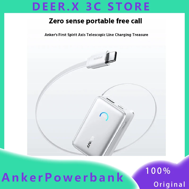 

Anker Power Bank Pd3.0 45w Fast Charging 10000mah Type-C Built-In Retractable Cable Ultra-Thin Compact Laptop Portable For Phone