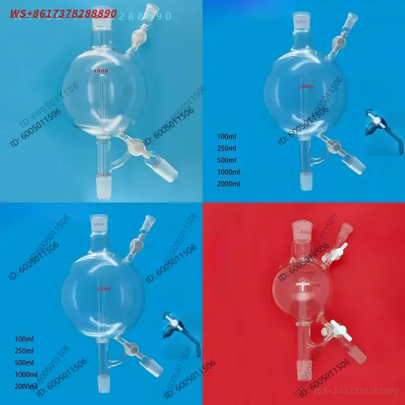 Glass solvent distillation head double tetrafluoro piston joint door solvent treatment device 100ml 1000ml