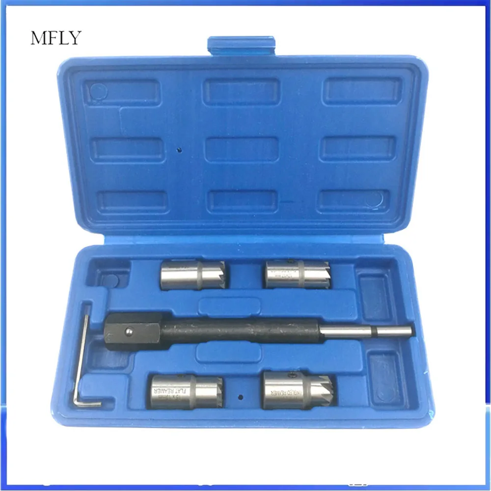 Universal Car Tool Kit Injector Remover 17Pcs Diesel Injector Seat & Cleaner Carbon Remover Seat Tools Cutter Milling Cutter Set