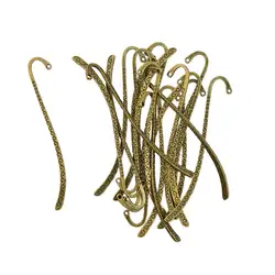 20 Pcs Beading Line Pattern Bookmark With Hook Stationery Antique Engraved Charms Pendants Classical Bookmarks for School Books