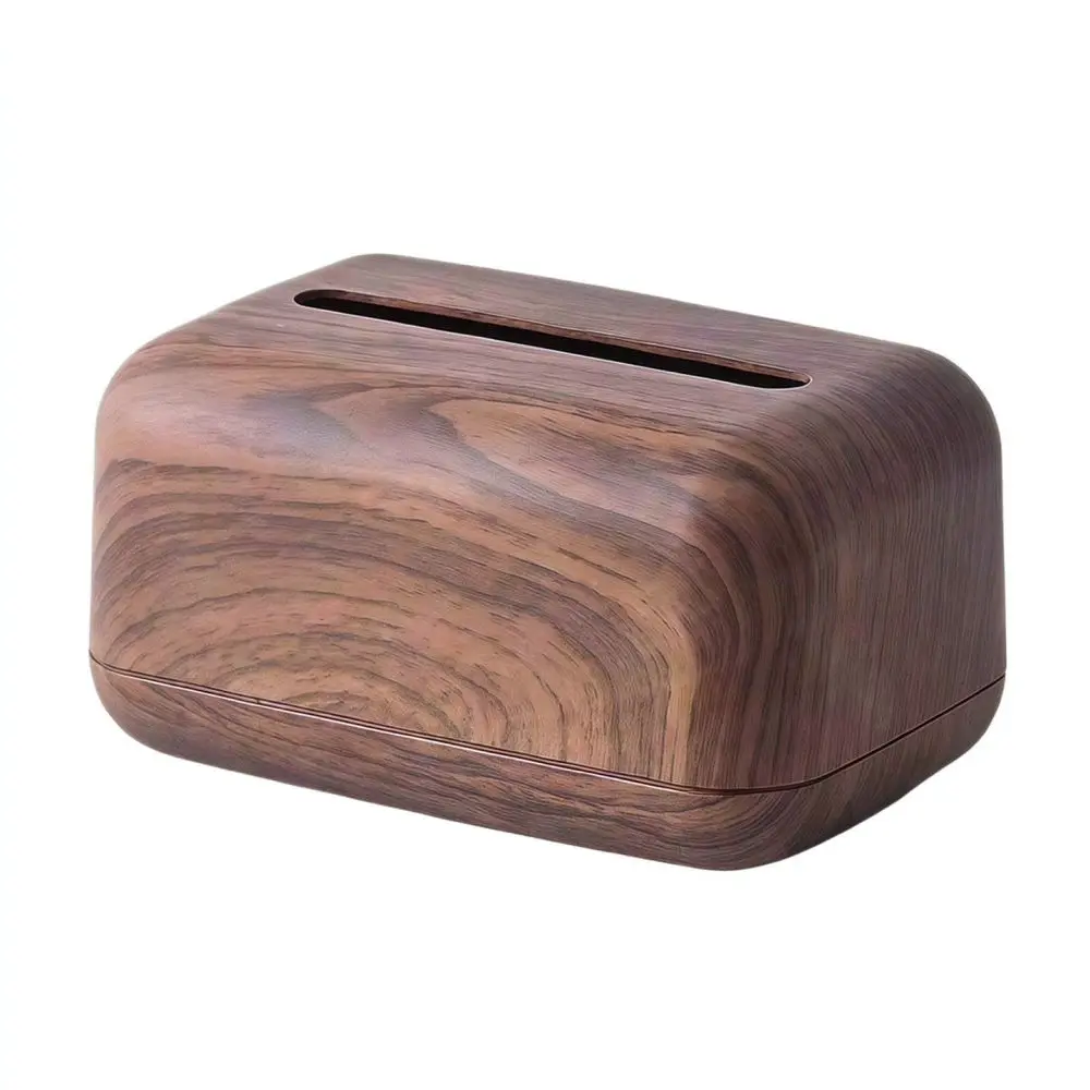Modern Chinese Style Tissue Holder Elegant Walnut Pattern Napkin Box Desktop Organizer For Restaurant Office Decor