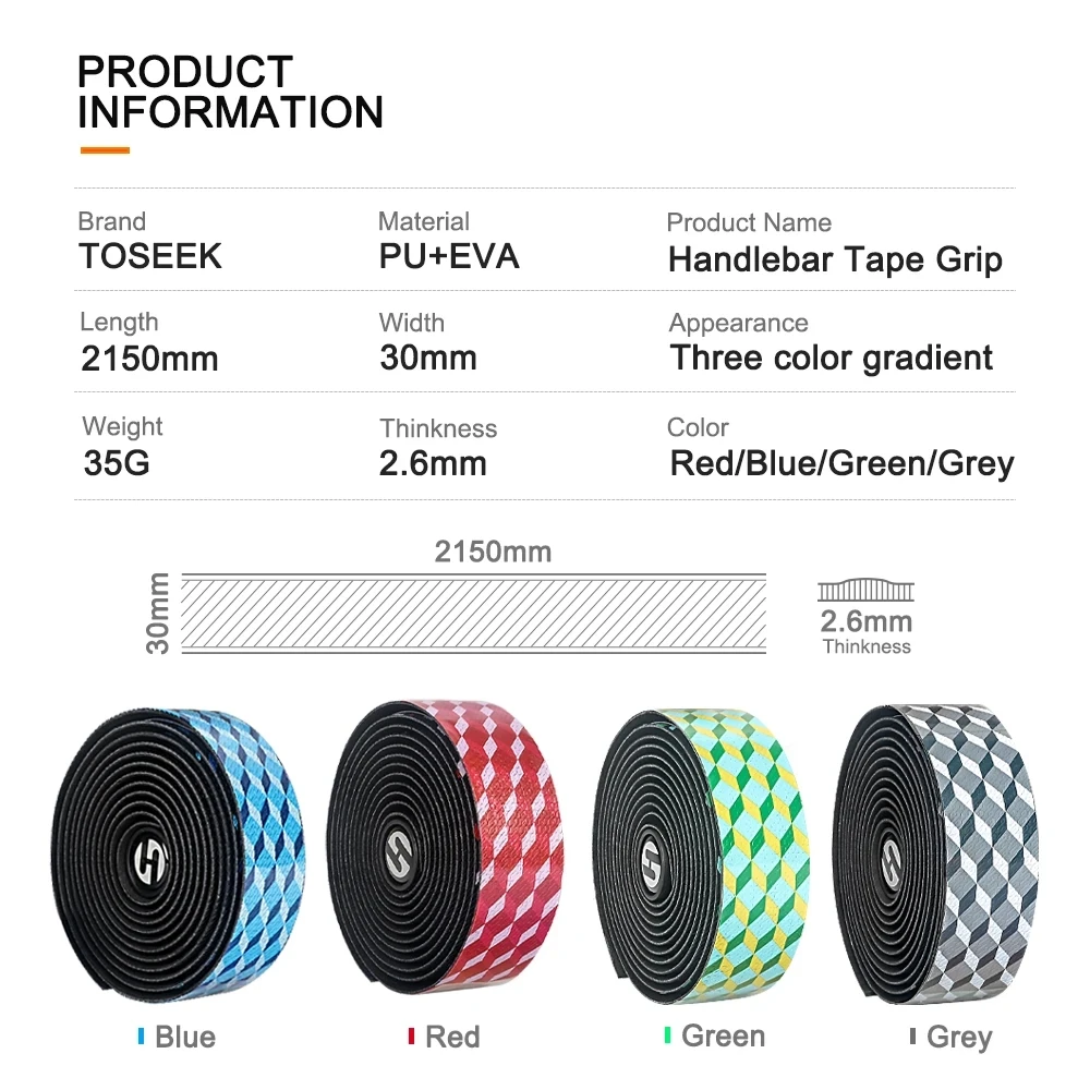 TOSEEK EVA PU Tape High Quality Durable Shock-Proof Roadbike High Toughness Bar Tape With Road Bike Bar Tape Handlebar