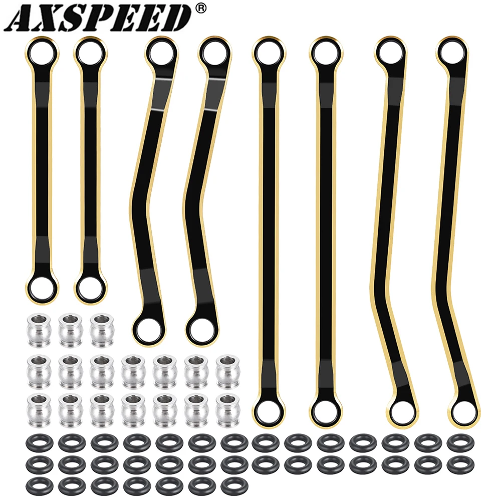 AXSPEED Brass High Clearance Chassis Links Set Linkage Adds Weight for TRX4M K10 F150 1/18 RC Micro Crawler Car Parts