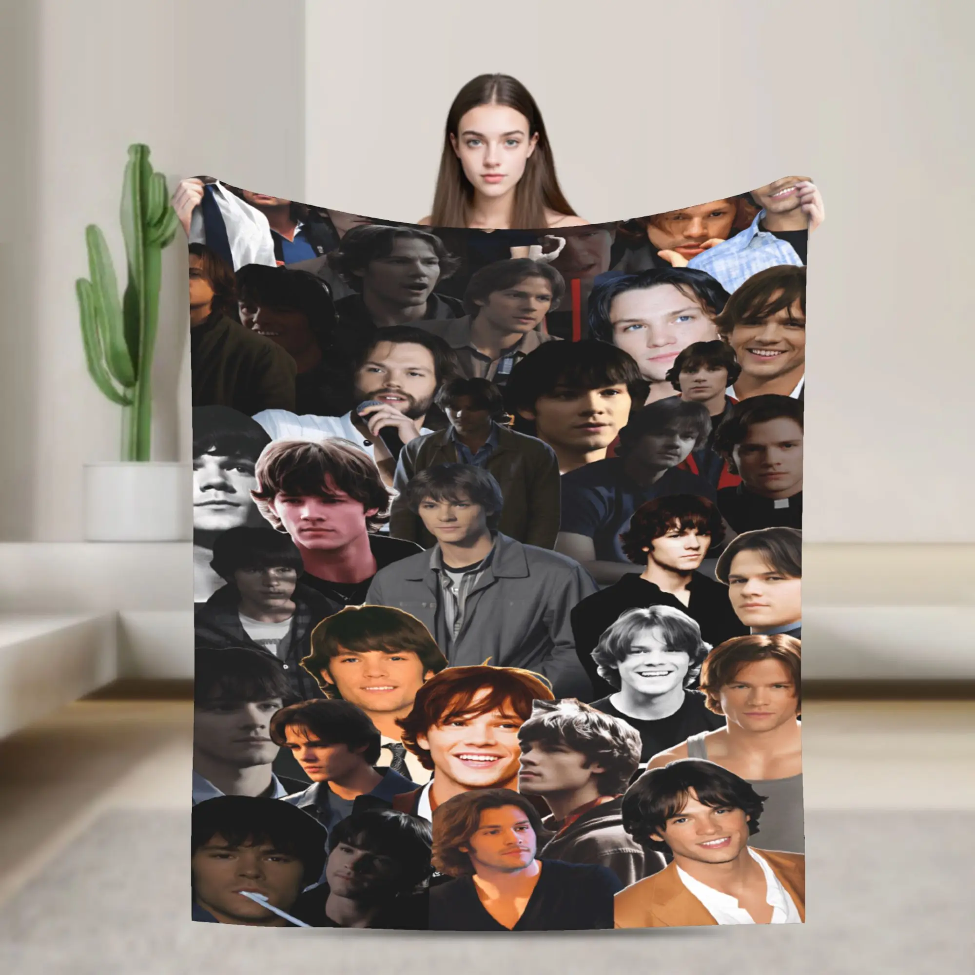Sam Winchester Supernatural Blankets Kids Adults  Flannel Throw Blanket For Home Decor Warm Soft Custom Quality Bedspread Gift