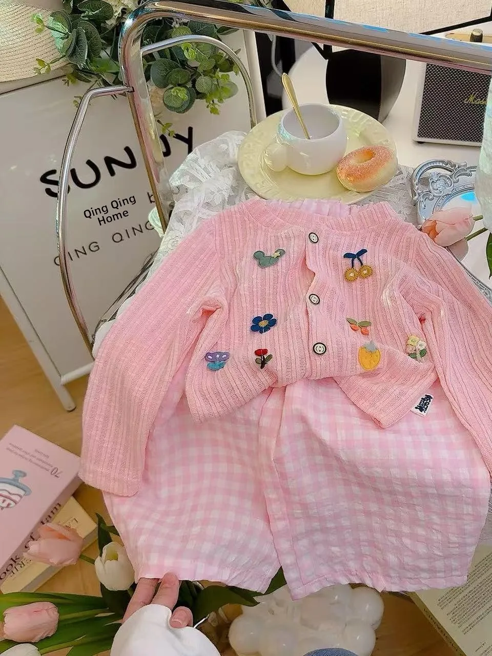 Faionable camisola de malha para meninas bebê outono wear 2025 novo sle longo sve pele de coelho das crianças topo na moda outerwear