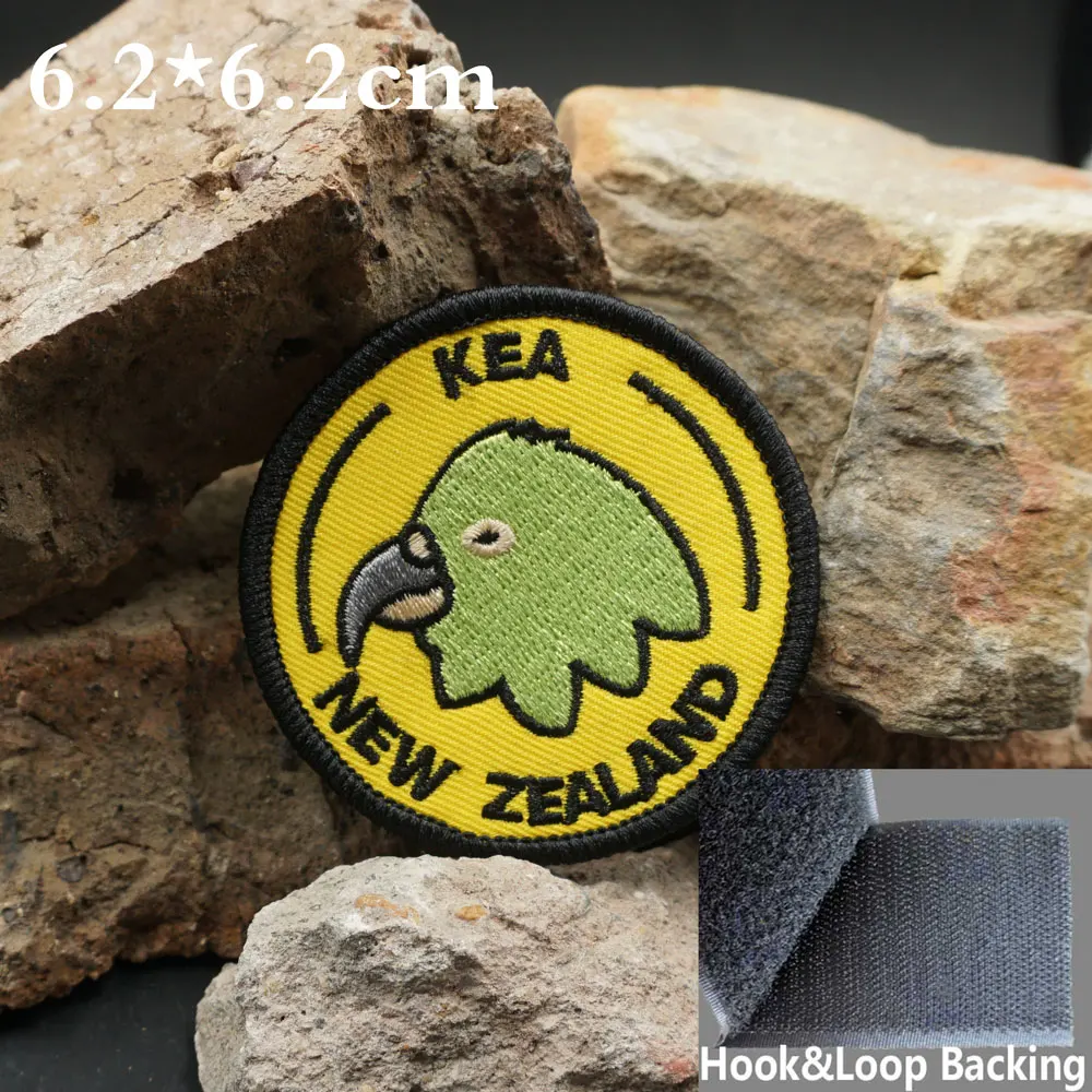 KEA NEW ZEALAND Embroidered Patches Applique Sewing Label punk biker Band Rock Clothes Badge with hook backing or sew on