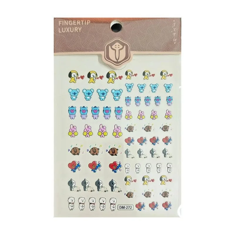 BT21 Chimmy Cooky Koya Nagelaufkleber Hochwertige Anime-Cartoon-Drucke Kreative Vollmotiv-Elemente Mädchenhafte Fan-Unterstützung Nagelsticker – Detail 2