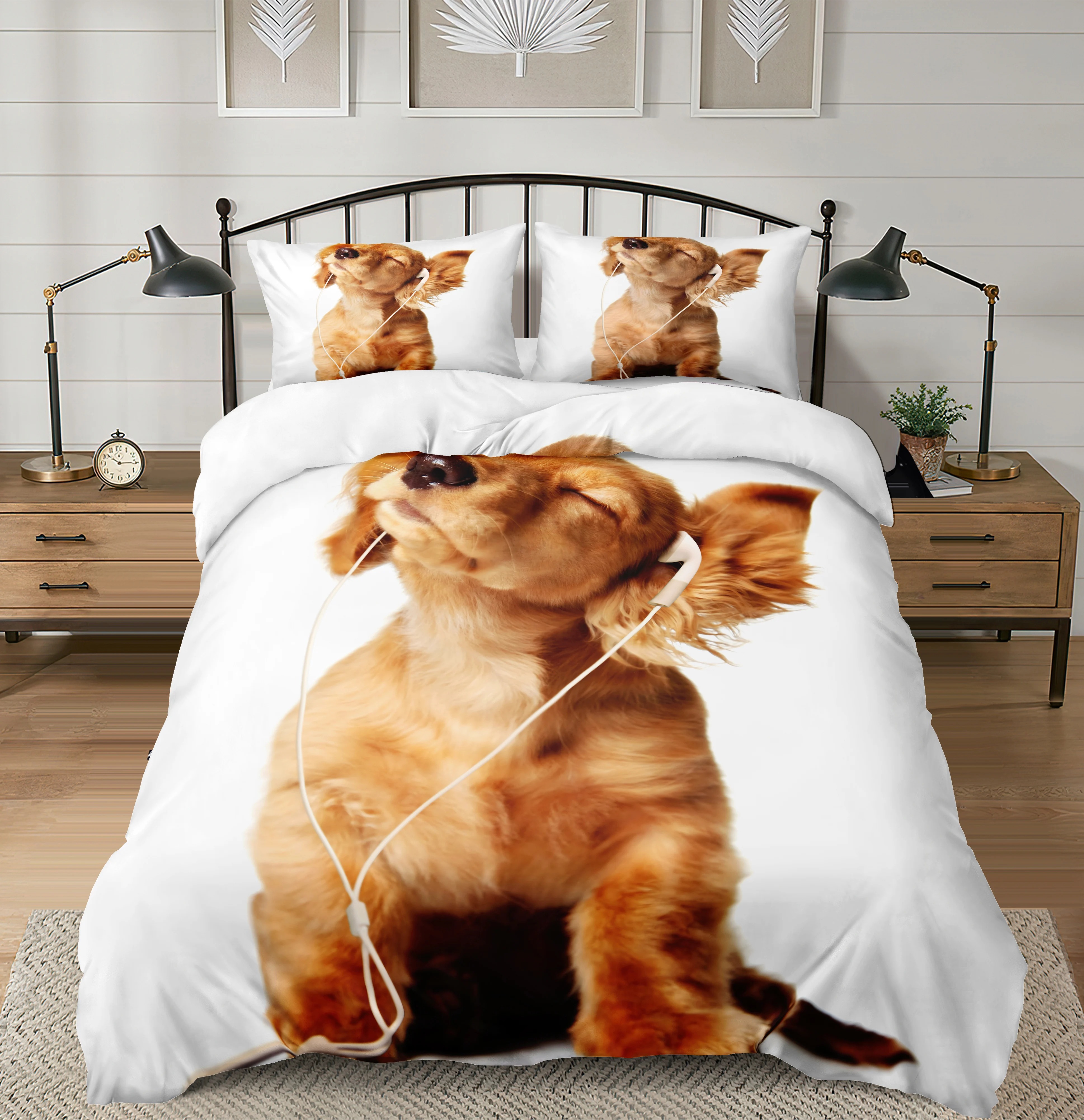 Sheep Animal Bedding Sets Sunflower Bedding & Pillowcase Black Tiger Duvet Cover Set 3-Piece Cute Dog Gift Duvet Cover For Girls