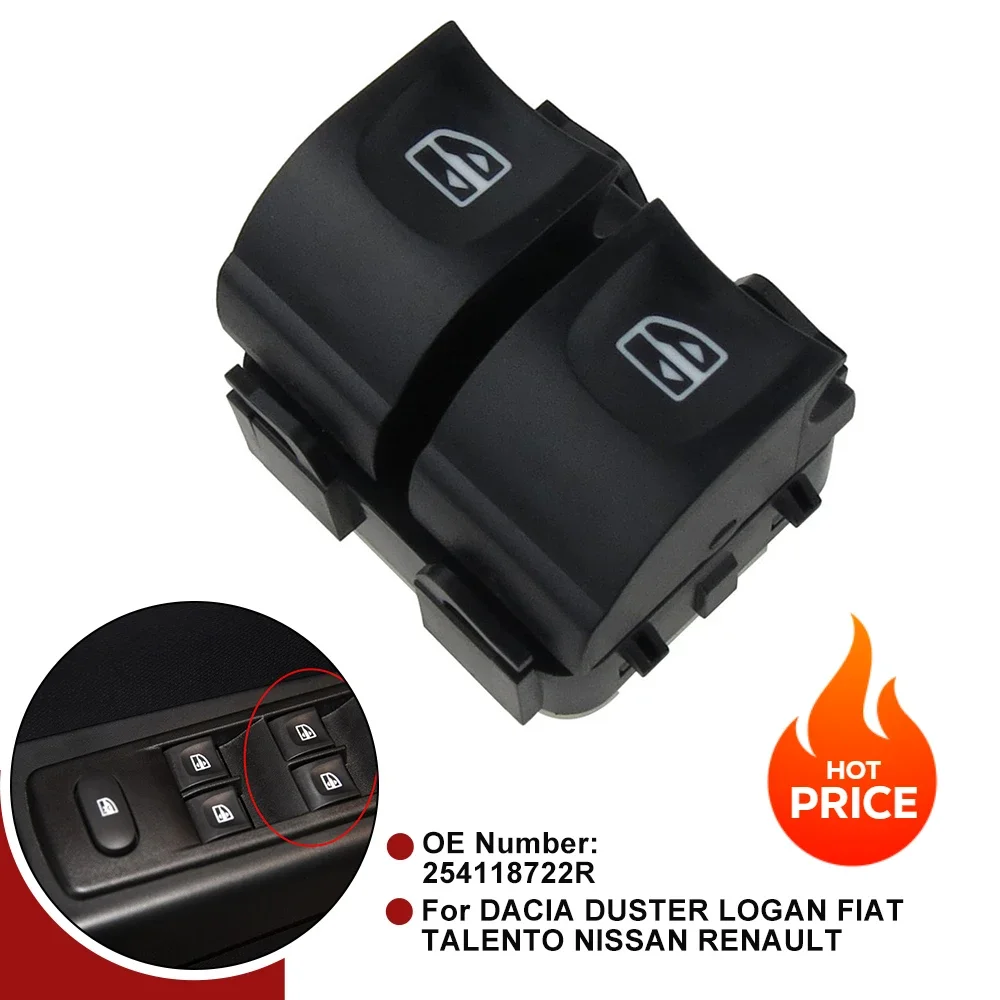 

254118722R Power Window Switch Window Regulator Switch Button For DACIA DUSTER LOGAN FIAT TALENTO NISSAN NV300 RENAULT CLIO