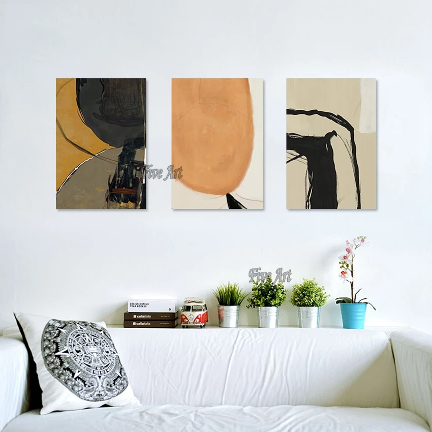 European Style Decoration Fashion Wall Paintings 3PCS Picture Abstraction Frameless Acrylic Art Canvas Roll Artwork Hot Selling