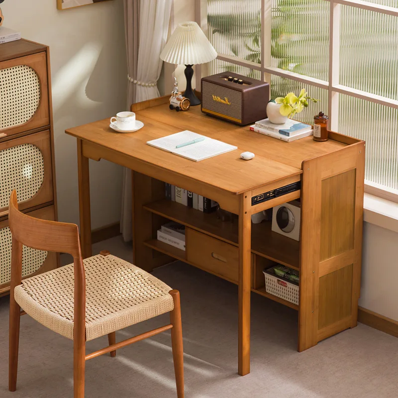 Multifunctional folding desk student household table bedroom small apartment study table writing table solid wood