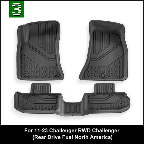 Imagen 2 del producto Alfombra impermeable para coche, alfombrilla para suelo de Dodge Challenger, AllWeather, 2011-2024