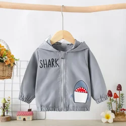 Children's Clothing Spring and Autumn Style Stormtrooper Windbreaker Baby Hooded Zippered Sweater Shark Jacket