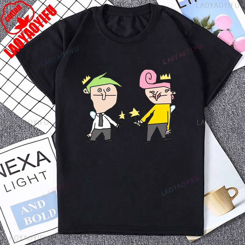 مضحك The Fairly Oddparents الكرتون تيمي واندا كوزمو الجرافيك تي شيرت عادية فضفاض موضة القطن تي شيرت Y2k للجنسين التي شيرت #2