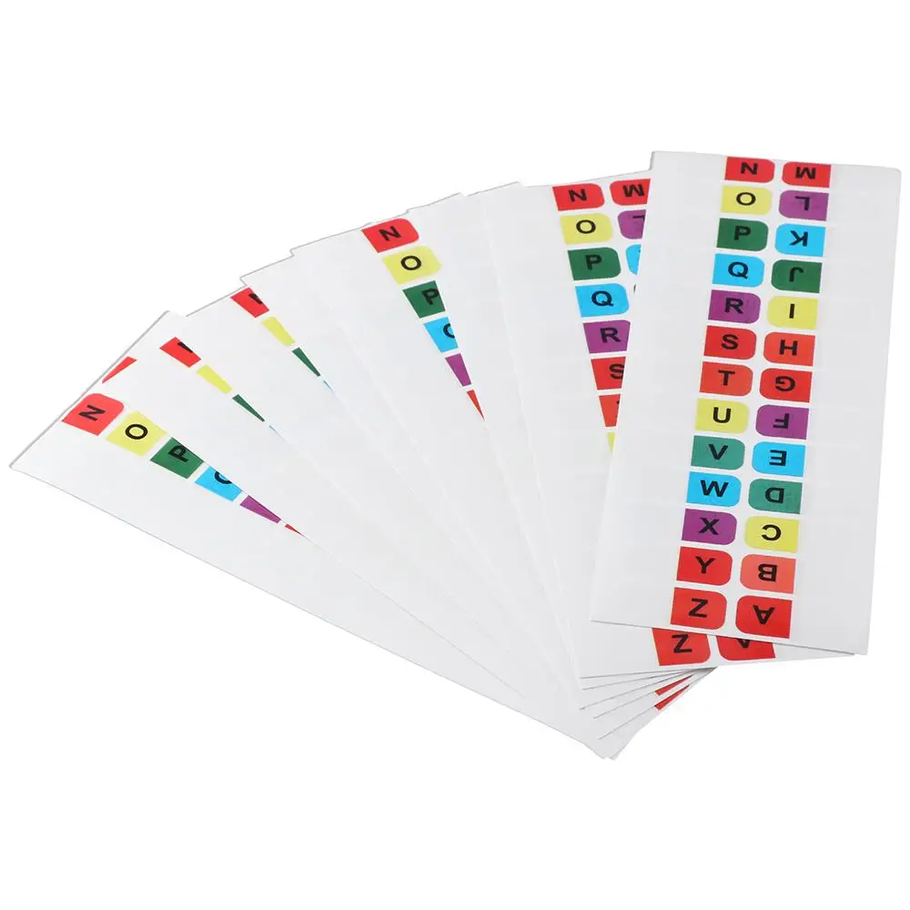 New A-Z Sticky Tabs Multicolor Self-Adhesive Index Tabs 208PCS Alphabet Book Tabs Dictionary