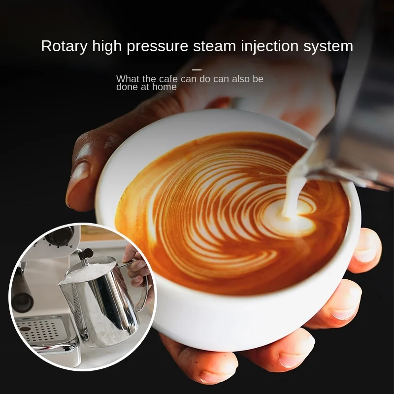 Italian Coffee Machine Household Small Semi-automatic Retro Steam Extraction Frothed Milk Family Mini